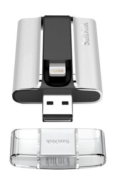 SanDisk SDIX-016G-G57 iXpand 16GB USB Flash Drive and Lightening Cable for iPhone and iPad - White