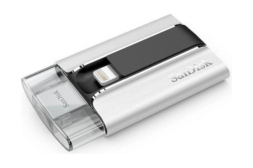 SanDisk SDIX-016G-G57 iXpand 16GB USB Flash Drive and Lightening Cable for iPhone and iPad - White