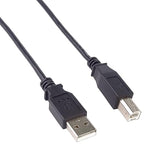 كابل طابعة USB 2.0 عالي السرعة، ذكر/ذكر، طول 3 أمتار، من النوع A ذكر إلى النوع B ذكر، لون الكابل أسود، طوله 1.8 متر 