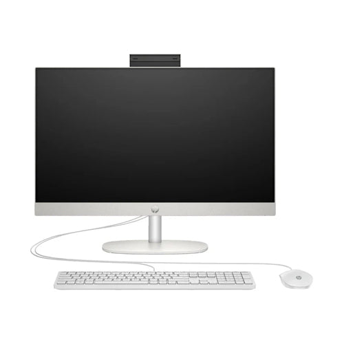All in One Pc HP 24-CR0040NE, Intel Core I7- 1355U Processor, Ram 16GB, Storage 512GB SSD, Intel Iris Xe Graphics, Display 23.8 inch FHD, DOS, Color White, 1 Year Warranty
