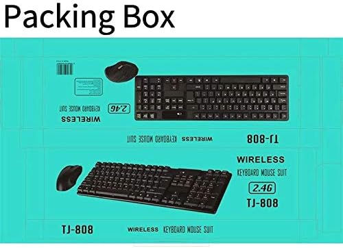 TJ-808 2.4G Keyboard and Mouse Suit Wireless Keyboard and Mouse - Black Arabic