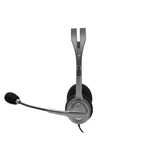 Logitech H110 Wired On Ear Headphones With Mic, Stereo With Noise-Cancelling,3.5-Mm Dual Audio Jack, PcMacLaptop- Black