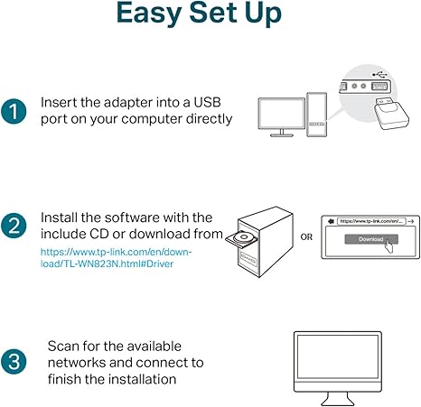 TP-Link TL-WN823N N300 Mini | USB Wireless |  WiFi Network Adapter for pc, Ideal for Raspberry Pi