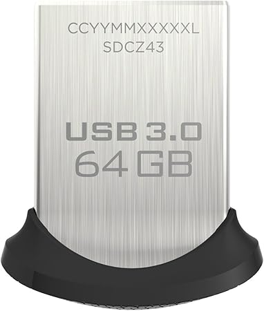 SanDisk Ultra Fit CZ43 64GB USB 3.0 Low-Profile Flash Drive Up To 150MBs Read- SDCZ43-064G-G46 [Older Version]