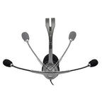 سماعات رأس سلكية من لوجيتك H110، توضع على الأذن، مزودة بميكروفون، ستيريو مع خاصية إلغاء الضوضاء، منفذ صوت مزدوج 3.5 ملم، متوافقة مع أجهزة الكمبيوتر الشخصية وأجهزة ماك واللابتوب - أسود