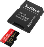 بطاقة ذاكرة SanDisk Extreme PRO microSDXC بسعة 64 جيجابايت + محول SD + برنامج RescuePro Deluxe، بسرعة تصل إلى 200 ميجابايت/ثانية، مع أداء تطبيقات A2، للهواتف الذكية وكاميرات الحركة والطائرات بدون طيار، فئة UHS-I 10 U3 V30 