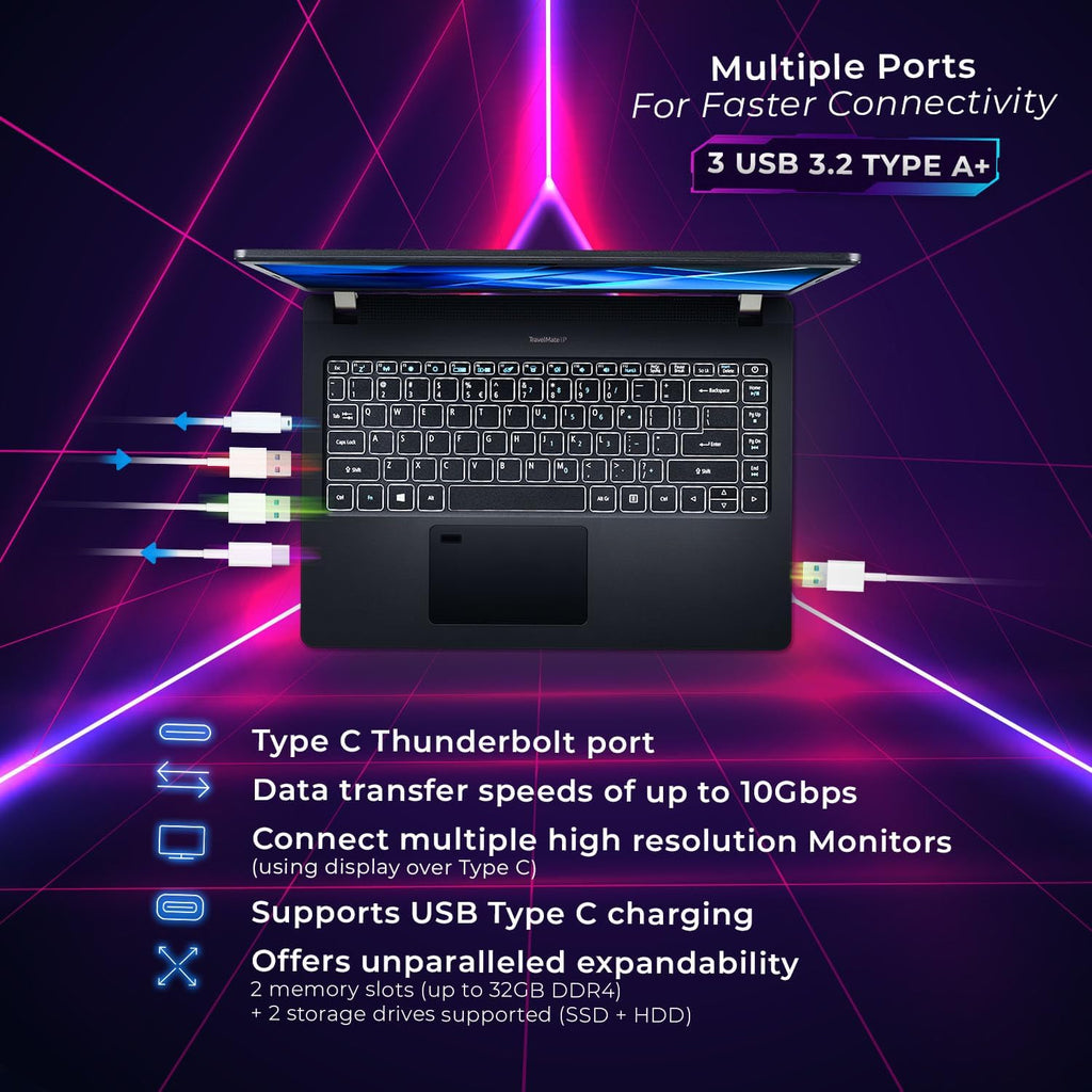 Laptop Acer TravelMate P2 TMP214-53, Intel Core i7-1165G7, 8GB, 512GB, 14" FDH, 1 Year warranty