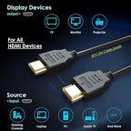 كابل HDMI | HDMI عالي السرعة | طول 1.5 متر (ذكر إلى ذكر) | مُصمم للشاشات، وأجهزة التلفزيون، وأجهزة الألعاب، وأجهزة الكمبيوتر، وأجهزة الكمبيوتر المحمولة، وأجهزة العرض 