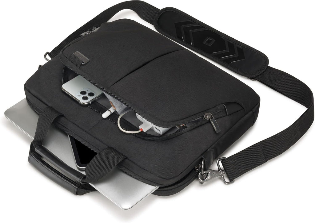 DICOTA Laptop Bag Slim Eco PRO 12-14.1" Black | Model D30990 |  memory foam and EVA frame protection, Length-adjustable shoulder strap
