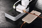 مقبس طاقة LDNIO SC3604 | 6 منافذ شحن USB ذكية 3.4 أمبير | 3 مقابس عالمية | طول السلك 2 متر || قدرة كهربائية مصنفة 2500 واط 10 أمبير 