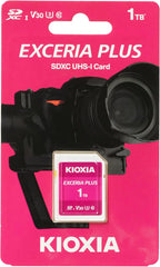 بطاقة ذاكرة Kioxia Exceria Plus SD بسعة 1 تيرابايت، UHS-I U3 C10 V30، تسجيل فيديو بدقة 4K، سرعة قراءة تصل إلى 100 ميجابايت/ثانية، LNPL1M001TG4 