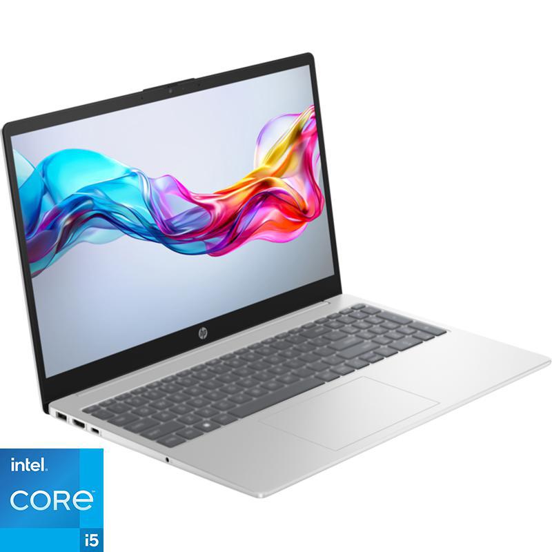 Laptop HP 15-FD0130, Intel Core i5-1235U, Ram 8GB, 512GB SSD, 15.6 inch, Silver, W11, 1 Year Warranty