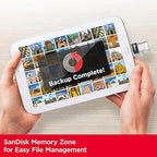 محرك أقراص SanDisk Ultra Dual بسعة 256 جيجابايت، مزود بمنافذ m3.0 وmicroUSB وUSB Type-A، يدعم USB 3.0 عالي السرعة، بتصميم قابل للسحب لأجهزة Android وأجهزة الكمبيوتر - SDDD3-256G-G46 
