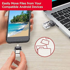 محرك أقراص SanDisk Ultra Dual بسعة 256 جيجابايت، مزود بمنافذ m3.0 وmicroUSB وUSB Type-A، يدعم USB 3.0 عالي السرعة، بتصميم قابل للسحب لأجهزة Android وأجهزة الكمبيوتر - SDDD3-256G-G46 