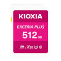 Kioxia LNPL1M512GG4 Exceria Plus SD Card, Class 10, U3 UHS Speed Class, 100MB/s Read Speed, 85MB/s Write Speed, 512GB