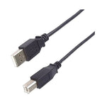 كابل طابعة USB 2.0 عالي السرعة، ذكر/ذكر، طول 3 أمتار، من النوع A ذكر إلى النوع B ذكر، لون الكابل أسود، طوله 1.8 متر 