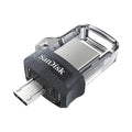 محرك أقراص SanDisk Ultra Dual بسعة 256 جيجابايت، مزود بمنافذ m3.0 وmicroUSB وUSB Type-A، يدعم USB 3.0 عالي السرعة، بتصميم قابل للسحب لأجهزة Android وأجهزة الكمبيوتر - SDDD3-256G-G46 