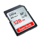 بطاقة ذاكرة سانديسك ألترا 128 جيجابايت SDXC UHS-I بسرعة تصل إلى 80 ميجابايت/ثانية (SDSDUNC-128G-GN6IN)، أسود
