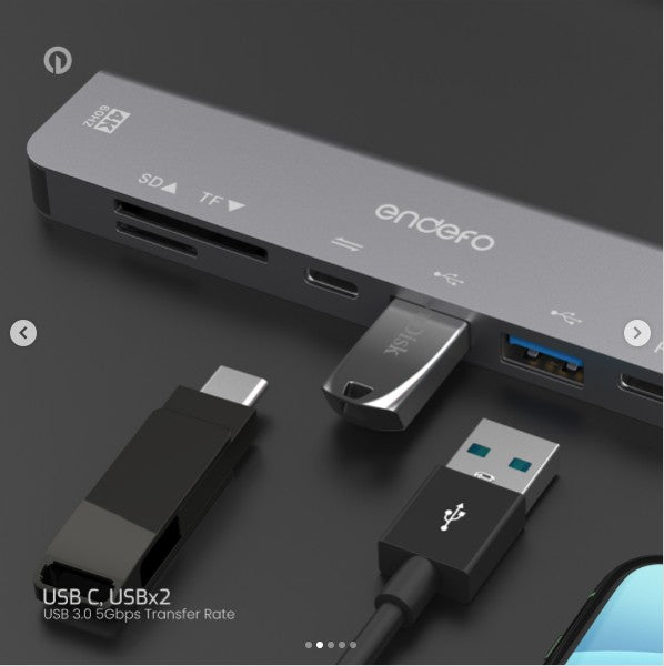USB-C Docking Station Endefo HDMI(4K@60Hz)+ SD/TF+USB * 2 + USB-C(Data)+USB-C(PD)