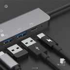محطة إرساء USB-C من Endefo مزودة بمنفذ HDMI (4K@60Hz) + منفذ SD/TF + منفذي USB + منفذ USB-C (للبيانات) + منفذ USB-C (لتقنية الشحن السريع PD)
