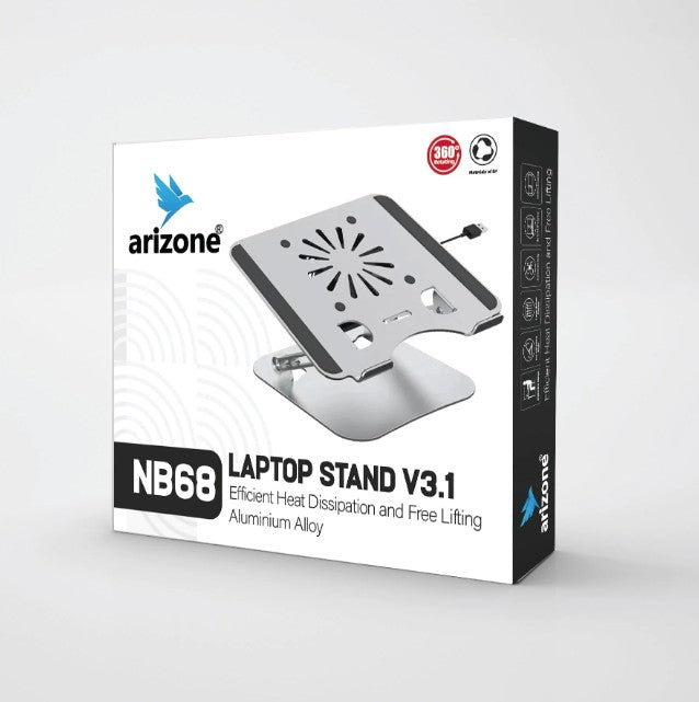 ARIZONE NB68 Laptop Stand with Cooling Fan, Laptop Cooling Pad, Adjustable Height Laptop Riser for Gaming Laptop