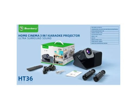 Smartbarry HT36 4K High-definition Manual Focusing 5G Dual Band Speed,HD Input 4000mAh Battery Capacity WiFi Bluetooth Projector Android 11.0 Home Theater, Movies,Video Gaming, Office Work Meetings Projector