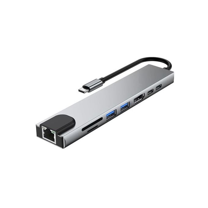 Type C To HDMI Adapter USB 3.0 Cable HUB 8 in 1 Multiport