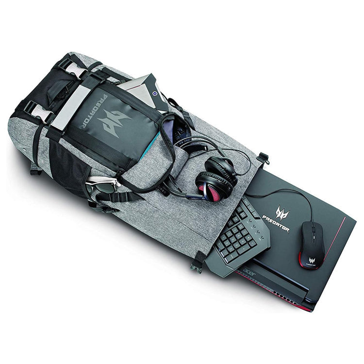 حقيبة ظهر Acer Predator Rolltop - 15.6 بوصة / بوليستر / أسود/رمادي - حقيبة كمبيوتر محمول 