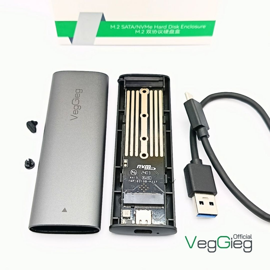 VEGGIEG-V-GM03  | Enclosure  M.2 NVMe  | USB C 3.2 Gen 2 | 10Gbps PCIe | External Solid State Drive Case