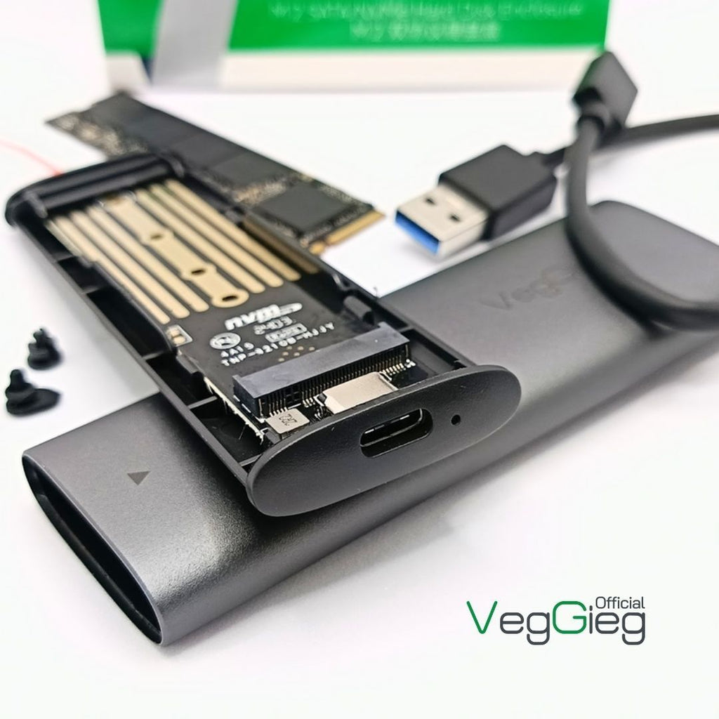 VEGGIEG-V-GM03  | Enclosure  M.2 NVMe  | USB C 3.2 Gen 2 | 10Gbps PCIe | External Solid State Drive Case
