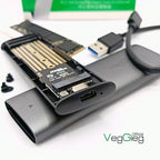 VEGGIEG-V-GM03 | علبة M.2 NVMe | منفذ USB-C 3.2 من الجيل الثاني | منفذ PCIe بسرعة 10 جيجابت في الثانية | علبة محرك أقراص الحالة الصلبة الخارجية 