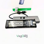 VEGGIEG-V-GM03 | علبة M.2 NVMe | منفذ USB-C 3.2 من الجيل الثاني | منفذ PCIe بسرعة 10 جيجابت في الثانية | علبة محرك أقراص الحالة الصلبة الخارجية 