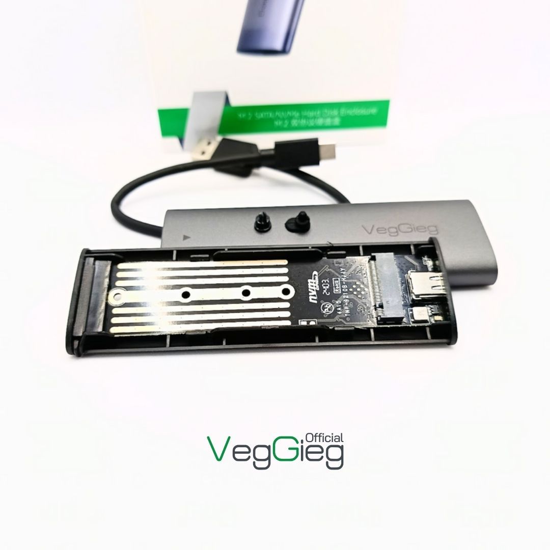 VEGGIEG-V-GM03  | Enclosure  M.2 NVMe  | USB C 3.2 Gen 2 | 10Gbps PCIe | External Solid State Drive Case